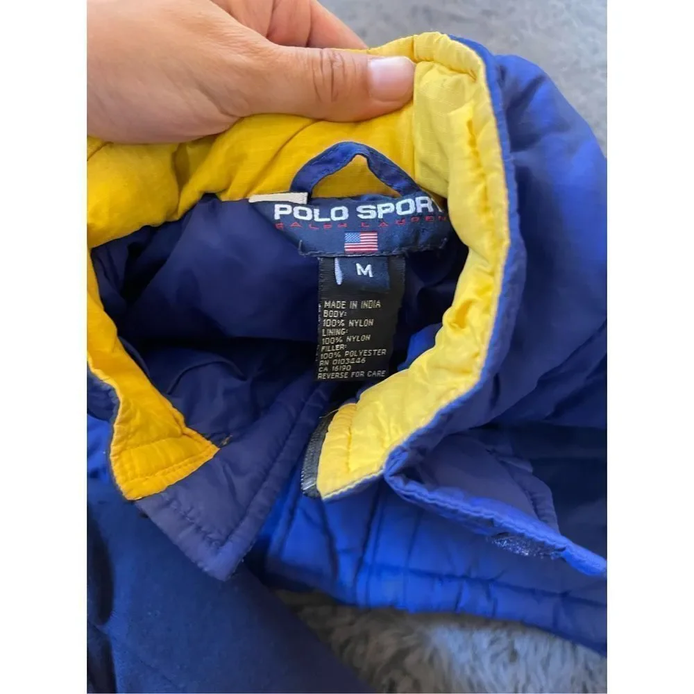 Vintage polo sport Ralph Lauren blue puffer jacket size medium boys‎